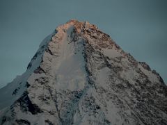 23 Final Rays Of Sunset Creep Up K2 North Face Close Up From K2 North Face Intermediate Base Camp.jpg